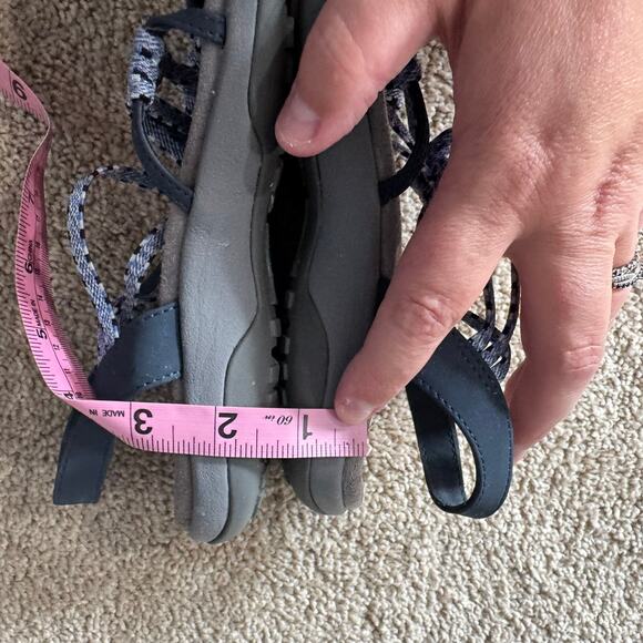 Skechers Reggae Slim Stretch Slingback Sandals Light Blue & Gray Women's Size 7 - Picture 6 of 9